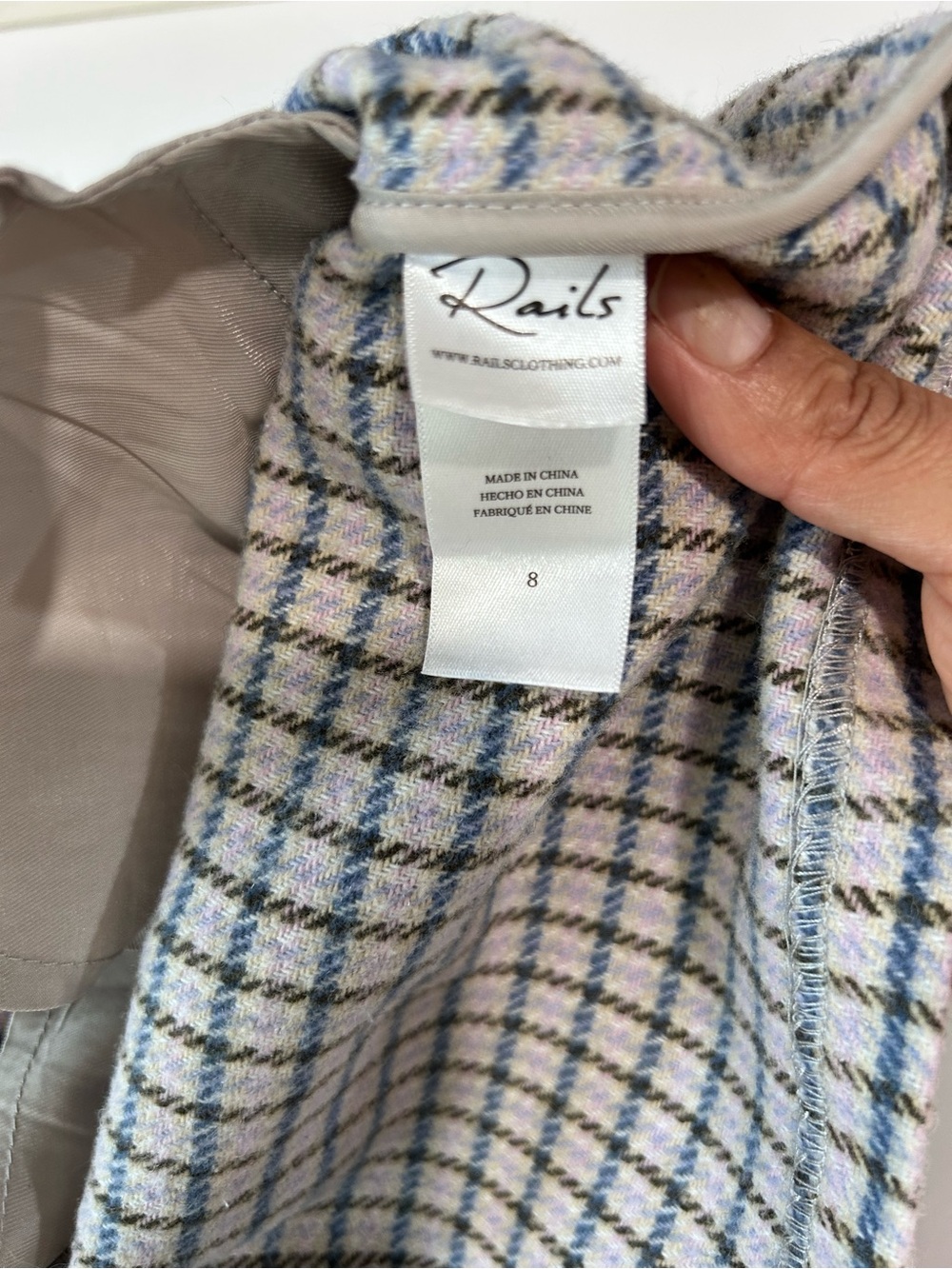 Rails Blue and Cream Checked Mini Skirt - Picture 14 of 16